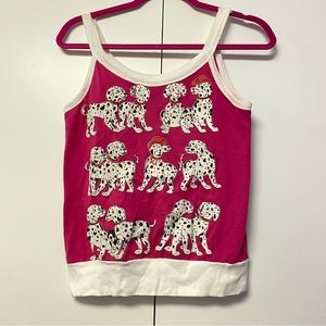 Vintage 90s Dalmatian Pink Tank Top 101 Dalmatians